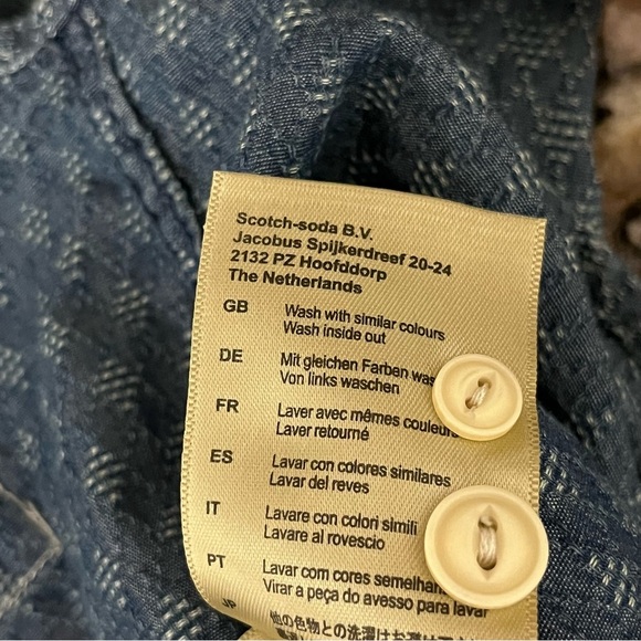 Scotch Soda Carnabay Surf Blue Chambray Shirt Beach Coastal Preppy XXL Beach - Picture 7 of 11